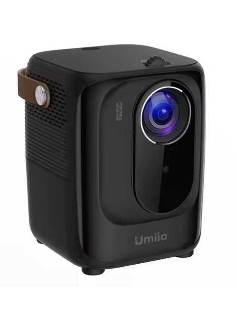 Umiio A007 Portable Smart Intelligence Projector Full HD 1080P, Android Video Projector with 5G WiFi & Bluetooth, Compatible With iOS Android HuaweiCast Suitable for Outdoor Meeting and Home Theater Black