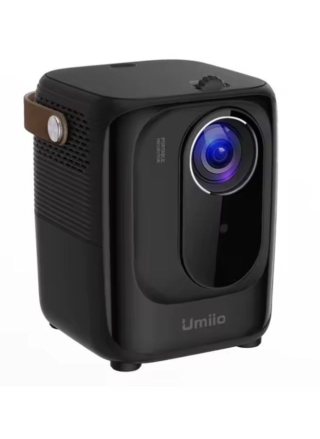 Umiio A007 Portable Smart Intelligence Projector Full HD 1080P, Android Video Projector with 5G WiFi & Bluetooth, Compatible With iOS Android HuaweiCast Suitable for Outdoor Meeting and Home Theater Black