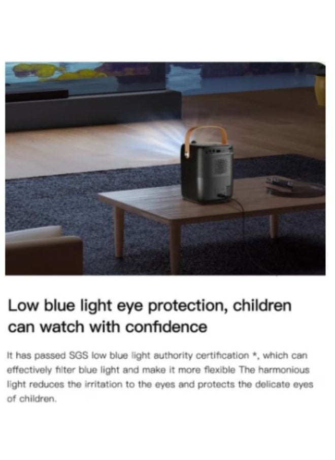 Umiio A007 Portable Smart Intelligence Projector Full HD 1080P, Android Video Projector with 5G WiFi & Bluetooth, Compatible With iOS Android HuaweiCast Suitable for Outdoor Meeting and Home Theater Black