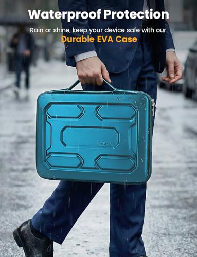 DOMISO Laptop Hard Case 14-14.4 inch Waterproof Shockproof Hard Shell Laptop Sleeve with Handle & Storage Pocket, Compatible with MacBook, HP, Dell, Teal - Image 4