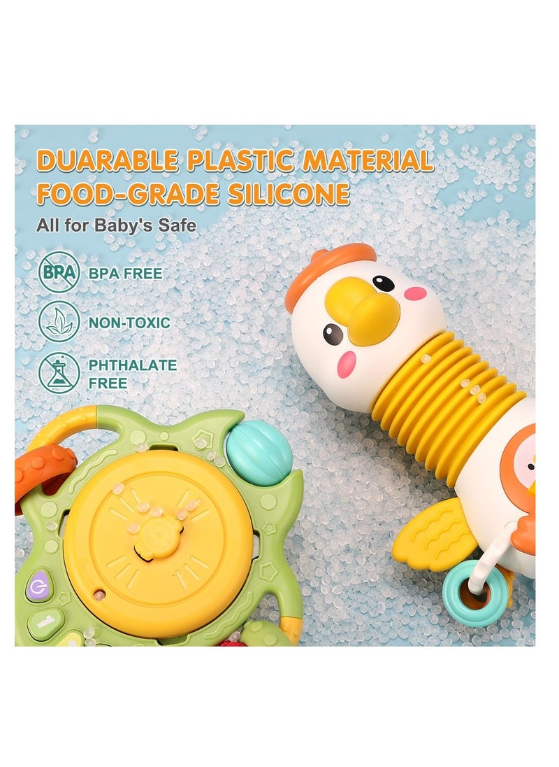 Generic - 2 in 1 Baby High Chair Toys with Suction Cups Preschool Toys Dinner Table Playmate with Music Sound Educational Newborn Infant Toy Gifts for Kids 6+ Months 1-2 Year Old Vasily Goose - Image 1