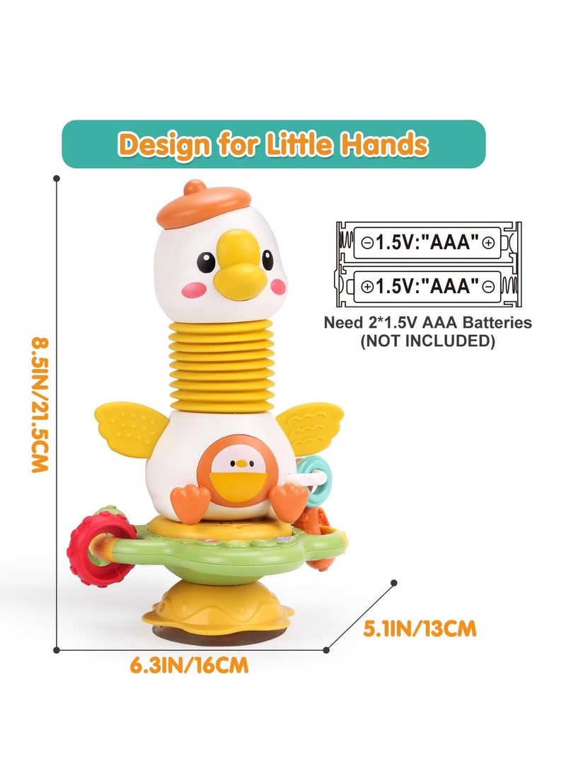 Generic - 2 in 1 Baby High Chair Toys with Suction Cups Preschool Toys Dinner Table Playmate with Music Sound Educational Newborn Infant Toy Gifts for Kids 6+ Months 1-2 Year Old Vasily Goose - Image 1