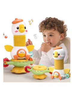 2 in 1 Baby High Chair Toys with Suction Cups Preschool Toys Dinner Table Playmate with Music Sound Educational Newborn Infant Toy Gifts for Kids 6+ Months 1-2 Year Old Vasily Goose