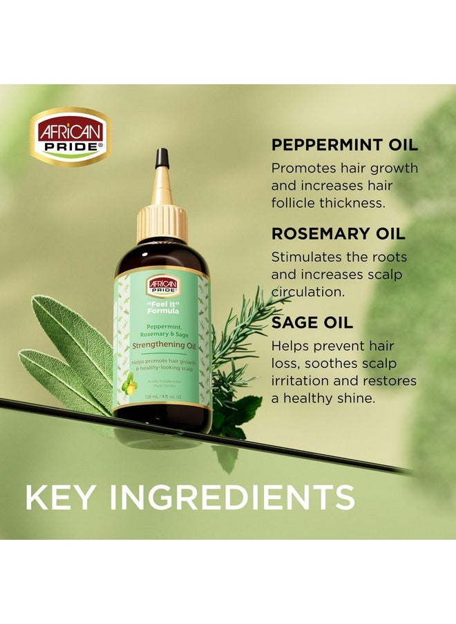 African Pride Feel It Formula, Strengthening Oil With Peppermint, Rosemary, And Sage, Helps Promote Hair Growth, Nourishing Treatment For Split Ends And Dry Scalp For All Hair Types, 4 Fl Oz, 3 Pack  - Image 3