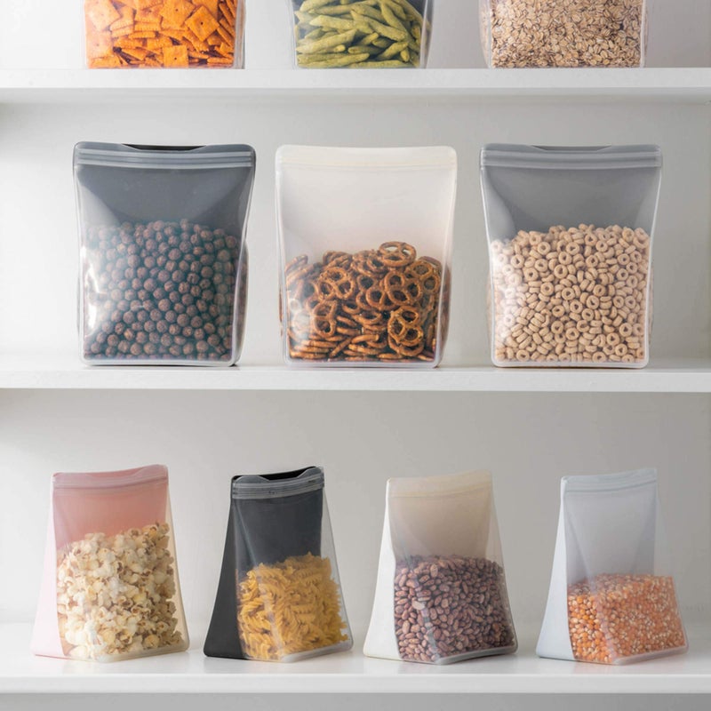 دبليو بي W&P Porter Silicone Resporting Bag Bag Sandwich (36 أوقية قائمة بذاتها) Slate Slate Food Storage Contoring Microwave و Greawasher Safe Easy Cleaning - Image 4