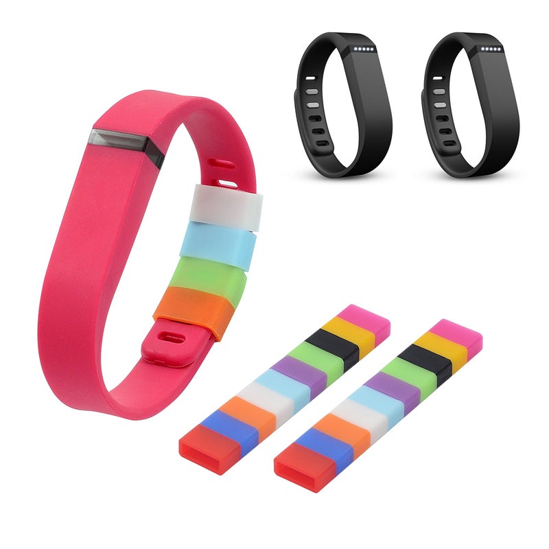Techion حلقات تثبيت سيليكون واقية 20 قطعة لتناسب Fitbit Flex / Fitbit Alta / Garmin Vivofit / Samsung Gear fit سوار / Fitbit Charge سوار، ألوان مختلطة صغيرة - Image 1