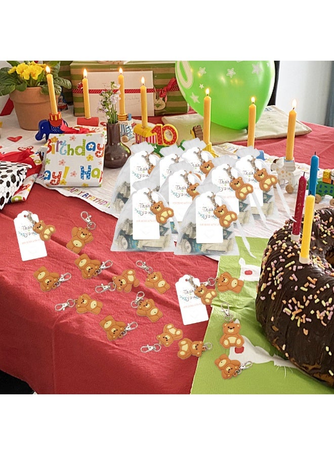 JAYATO Cute Bear keychains, bags, pendants Party Favors for 24 Guests, Birthday Gift Bags Key Chain and stickers party supplies for weddings, Mother's Day, Birthday, guests, thank-you gifts Decoration - Image 4