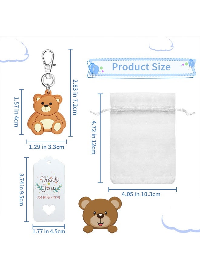 JAYATO Cute Bear keychains, bags, pendants Party Favors for 24 Guests, Birthday Gift Bags Key Chain and stickers party supplies for weddings, Mother's Day, Birthday, guests, thank-you gifts Decoration - Image 3