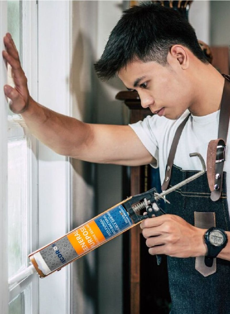 Decorum GP Acetoxy Silicone Sealant For Glazing And Weatherproofing, Anti-Fungal, Interior And Exterior Use, 310ml Cartridge - Image 3