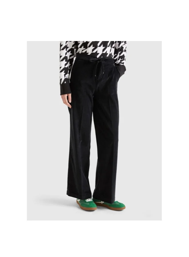 UNITED COLORS OF BENETTON Wide Velvet Trousers