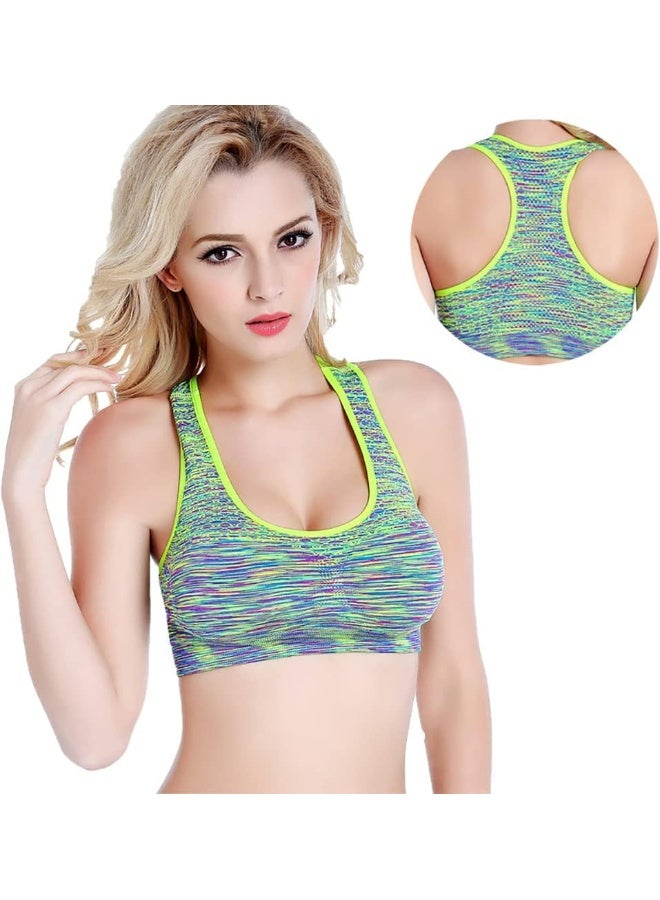 Rubik حمالة صدر رياضية للنساء، دعم عالي مبطن مضاد للصدمات بتصميم Racerback بدون seams جاف سريع تأثير عالي لليوغا وصالة الألعاب الرياضية والتدريب والجري واللياقة البدنية (متوسط، أخضر) - Image 1