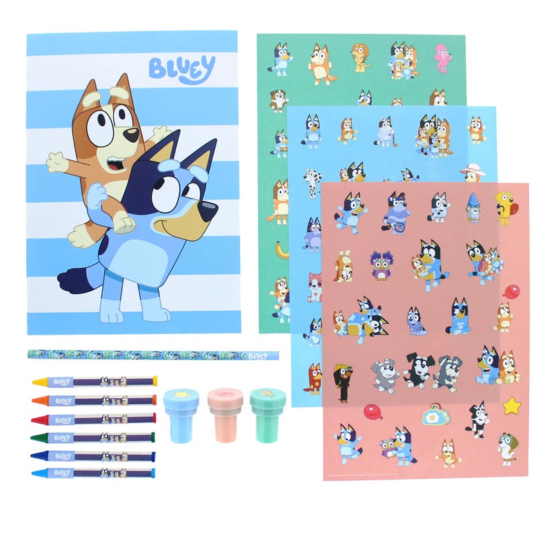 Blueprint Collections Bluey Stick & Stamp Set | Bluey Colouring Set | Bluey Stationary Sets | Bluey Stationery Set | Bluey Toys - Image 2