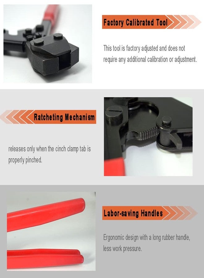 TT Flex Brass PEX Fittings All in One Kit with 12 Pcs 1/2" Tee Elbow Coupling Pipe Fittings，Pex Cinch Clamp Fastening Tool,Pipe Cutter and 20 Pcs 1/2" PEX Clamps - Image 4