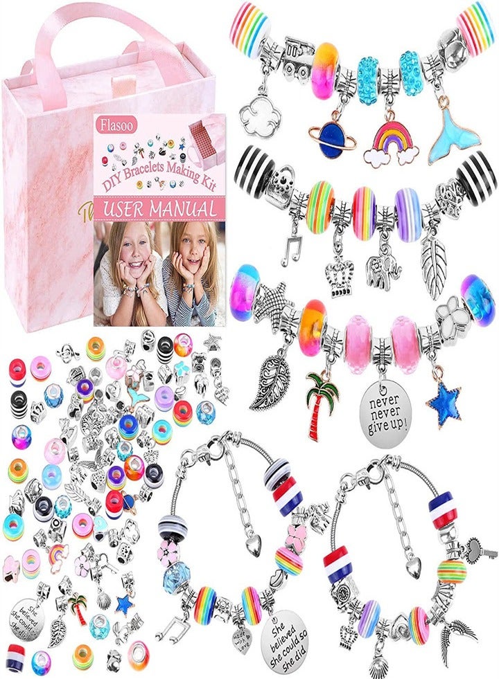 95pcs Beaded Bracelet Making Kit, Gift for Girls Ages 5-12, Bracelet Make Your Own Beaded Bracelet Kit, DIY Jewelry Craft Kit, Beaded Bracelet Craft Kit, Birthday Gift for Girls - Image 1