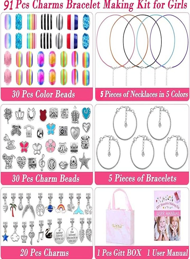 95pcs Beaded Bracelet Making Kit, Gift for Girls Ages 5-12, Bracelet Make Your Own Beaded Bracelet Kit, DIY Jewelry Craft Kit, Beaded Bracelet Craft Kit, Birthday Gift for Girls - Image 3