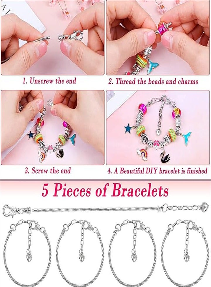 95pcs Beaded Bracelet Making Kit, Gift for Girls Ages 5-12, Bracelet Make Your Own Beaded Bracelet Kit, DIY Jewelry Craft Kit, Beaded Bracelet Craft Kit, Birthday Gift for Girls - Image 5