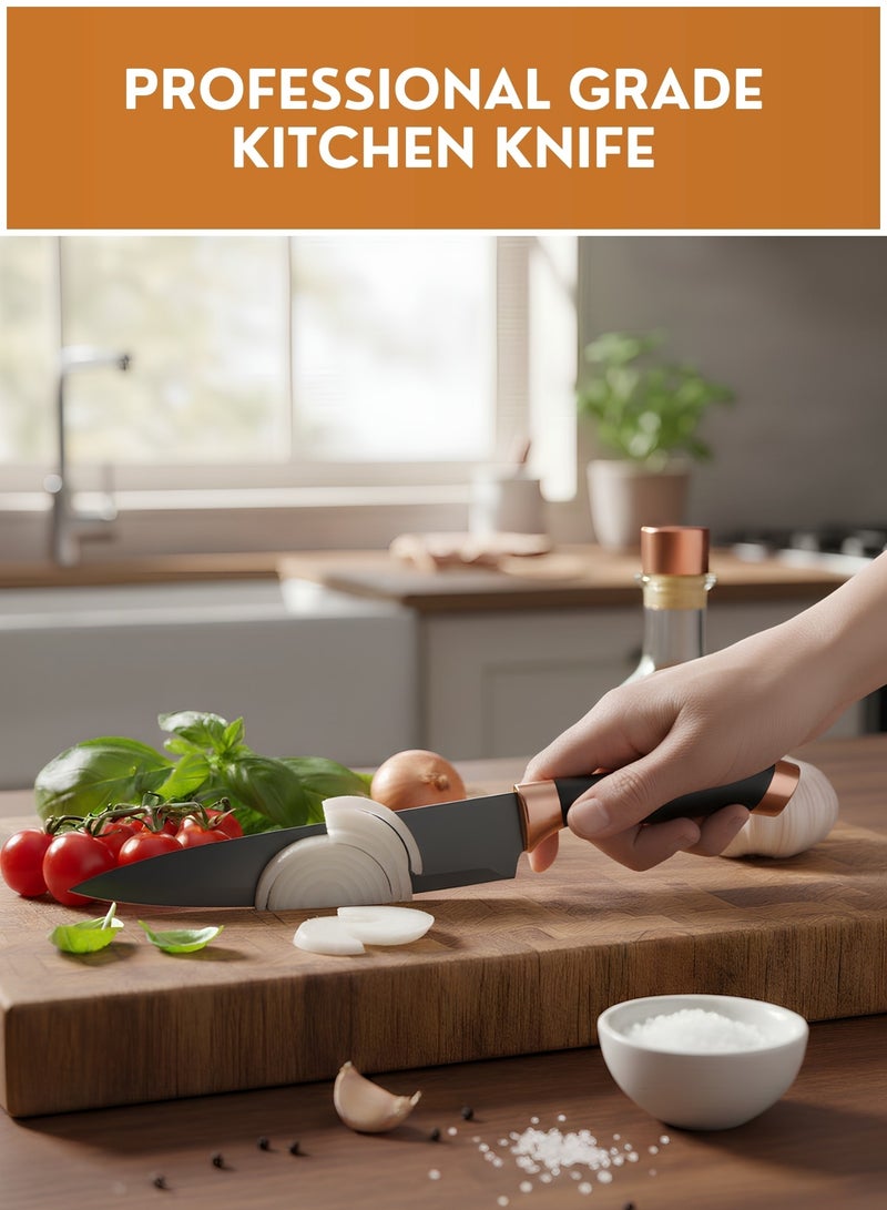 زستو طقم سكاكين مطبخ من الفولاذ المقاوم للصدأ مكون من 12 قطعة مع حامل أكريليك دوار - طقم سكاكين وأدوات طهي من الفولاذ المقاوم للصدأ بمقابض مانعة للانزلاق للاستخدام المنزلي والمهني - Image 3