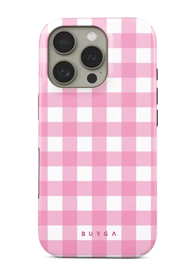 BURGA iPhone 16 Pro Max Case, 2 Piece Hard Shell + TPU Interior, Shock Absorption, All Port Accessible, Raised Bezel For Screen & Camera Protection, Never Fading HQ Print, Think Pink
