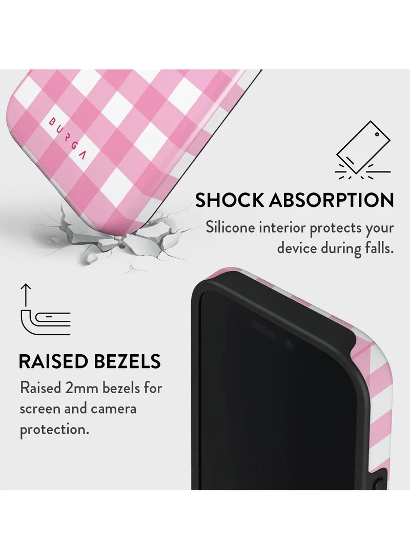 BURGA iPhone 16 Pro Max Case, 2 Piece Hard Shell + TPU Interior, Shock Absorption, All Port Accessible, Raised Bezel For Screen & Camera Protection, Never Fading HQ Print, Think Pink