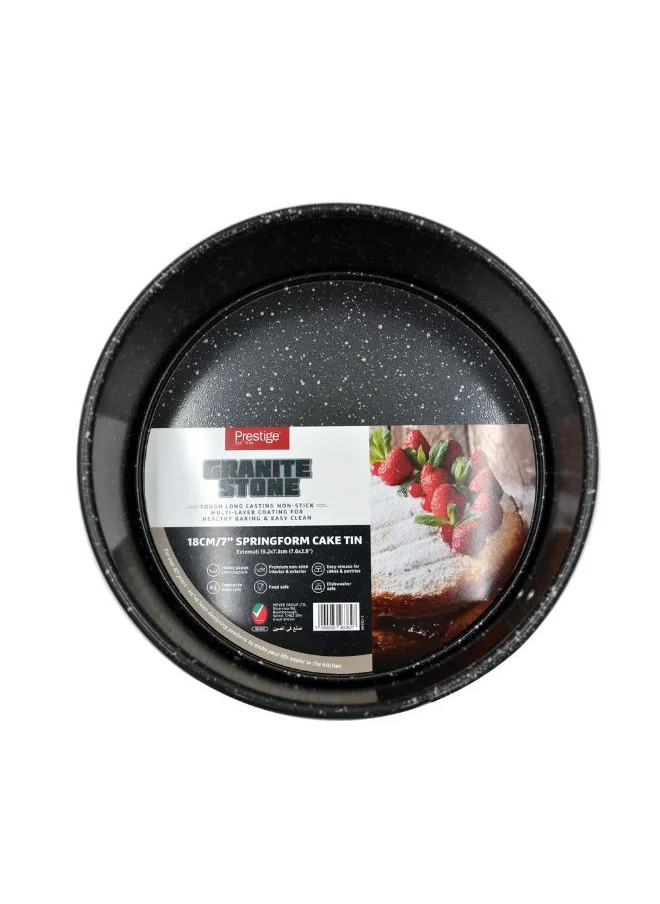 Prestige Prestige Granite 7” Springform Cake Pan | 7 inch Granite Round Non-Stick Bakeware | 20cm Carbon Steel Leakproof Baking Tin PR48782