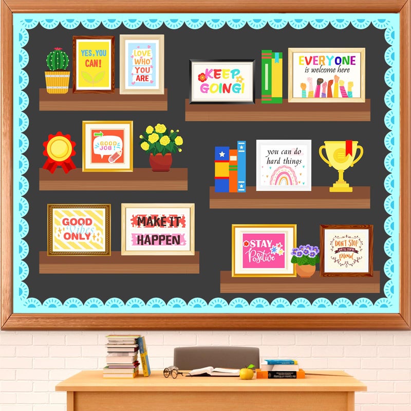 LioNergy Motivational Quotes Classroom Bulletin Board Kit Positive Mindset helves Bulletin Board Decoration Inspiration Poster Cutouts Wall Door Décor for Classroom Library Decor Reading Corner - Image 1