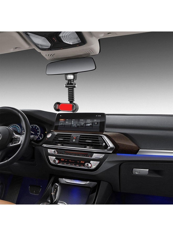 CJ-201 Universal 360° Rotating Rearview Mirror Phone Holder for Car/Home - Multi-functional Adjustable Clip Mount Stand, Telescopic Swivel Arm, GPS Navigation, Vertical & Horizontal Display, Shock-Resistant. - Image 3