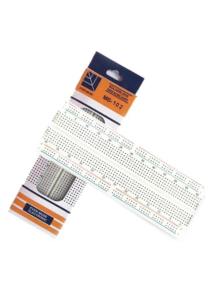 MB-102 830 Points Solder Less PCB Bread Board Prototype Board White - Image 1