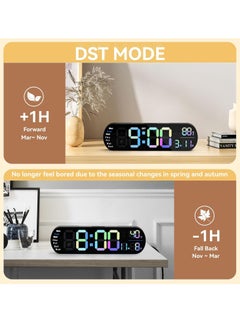 Vparty Digital Wall Clock Large Display, 14 inch Large Digital Wall Clock with RGB Color Remote Control, Date Week Temperature DST, Auto Brightness Dimmer Big Clock with Night Lights  - Image 4