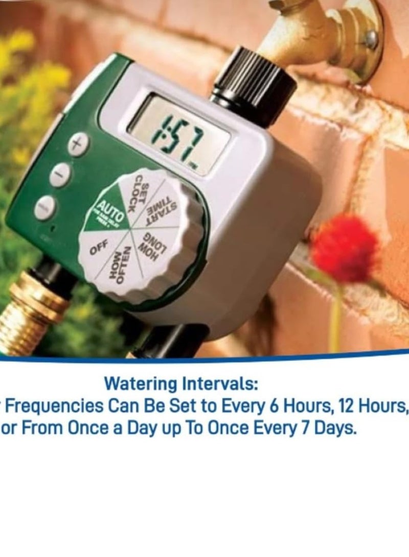 Orbit Buddy II 94148 Double Station Tap Timer – Dual Outlet Garden Hose Watering Timer with Programmable Automatic Irrigation, Built-in Diaphragm Valves, Easy Digital Controls - Image 2