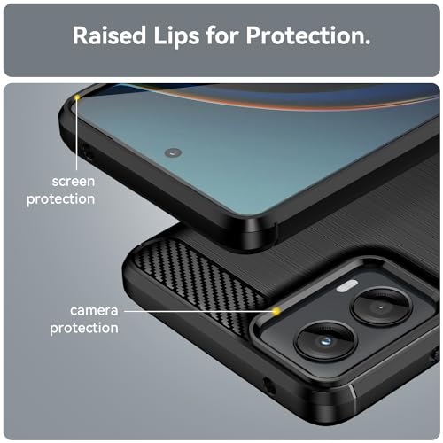 Osophter for Moto G-5G-2024 Case：with 2pcs Screen Protector Shock-Absorption Flexible TPU Rubber Protective Cell for Motorola Moto G 5G 2024 Phone Case Cover(Black) - Image 3