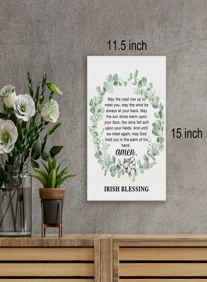 Zauly Christian Canvas Wall Art May the Road Rise Up to Meet You Irish Blessing Canvas Print Positive Scripture Canvas Painting Home Bedroom Wall Decor Framed Wedding Gift 12"x15" Ready to Hang - Image 2