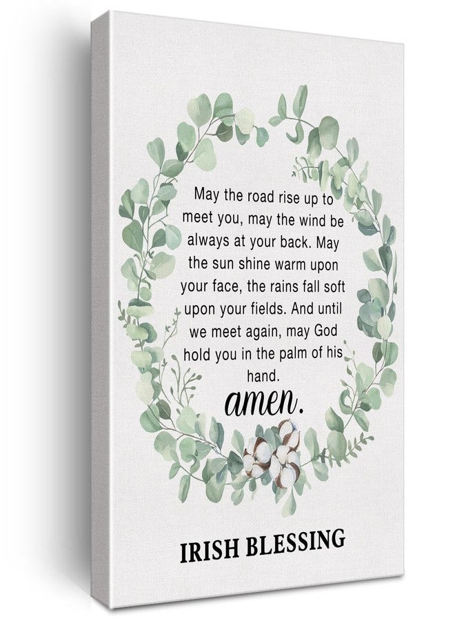 Zauly Christian Canvas Wall Art May the Road Rise Up to Meet You Irish Blessing Canvas Print Positive Scripture Canvas Painting Home Bedroom Wall Decor Framed Wedding Gift 12"x15" Ready to Hang - Image 1