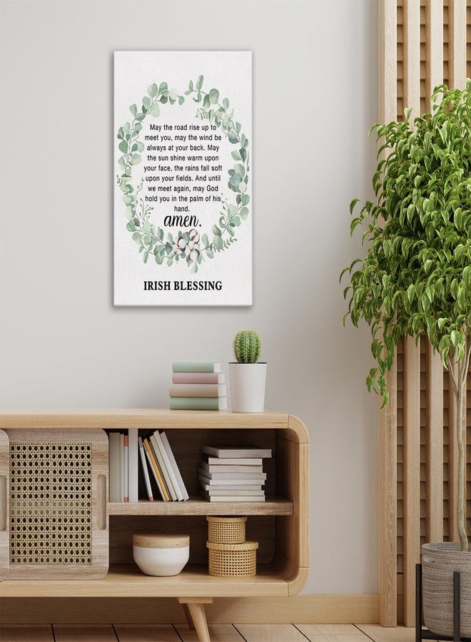 Zauly Christian Canvas Wall Art May the Road Rise Up to Meet You Irish Blessing Canvas Print Positive Scripture Canvas Painting Home Bedroom Wall Decor Framed Wedding Gift 12"x15" Ready to Hang - Image 4