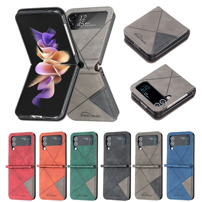 غطاء واقي، تصميم ثنائي اللون، حماية من السقوط، مقاوم للصدمات لـ Samsung Galaxy Z Flip 7، أحمر باللون الأحمر للاستخدام الداخلي للرحلات اليومية للاستخدام المتكرر - Image 3