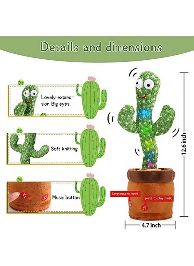 vGRASSP - Mimicry Toy Cactus With Lights And Musicrepeat And Record Whatever You Say Wiggles With Musicinteractive Rechargeable Toy For Kids - Image 1