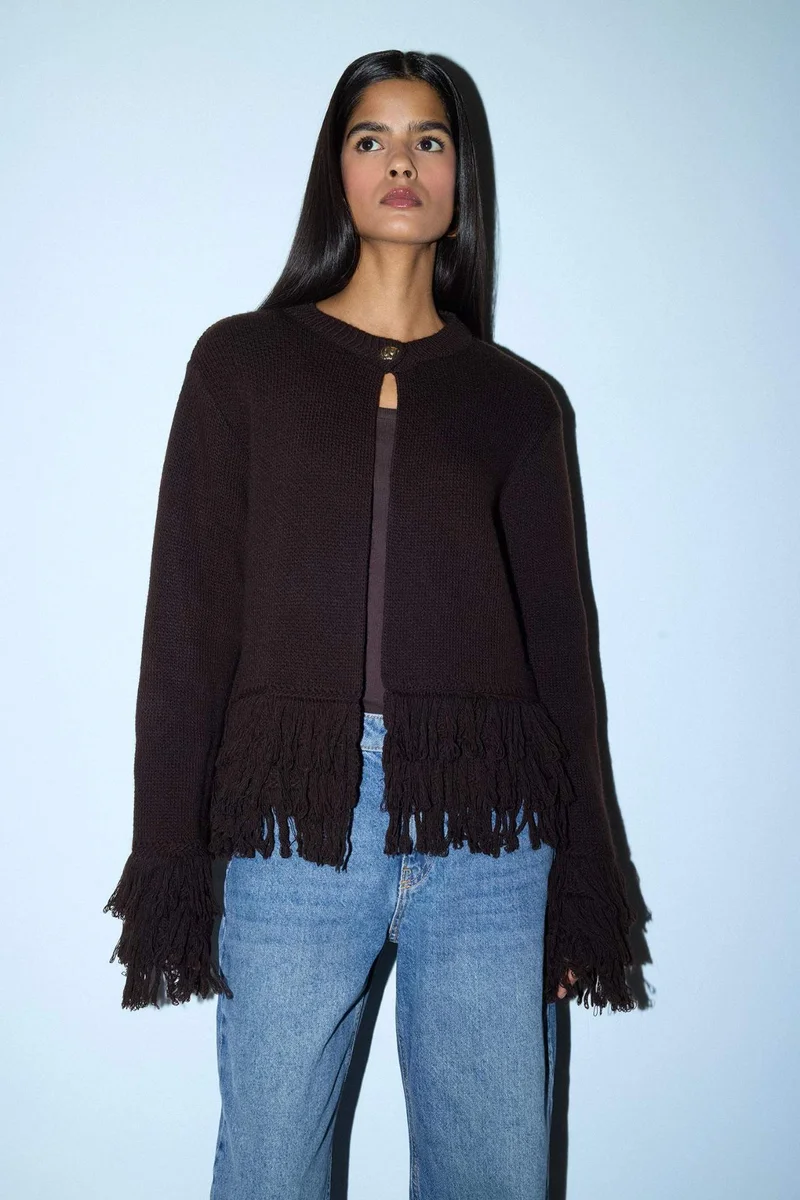 ديفاكتو Regular Fit Crew Neck Knitwear Cardigan