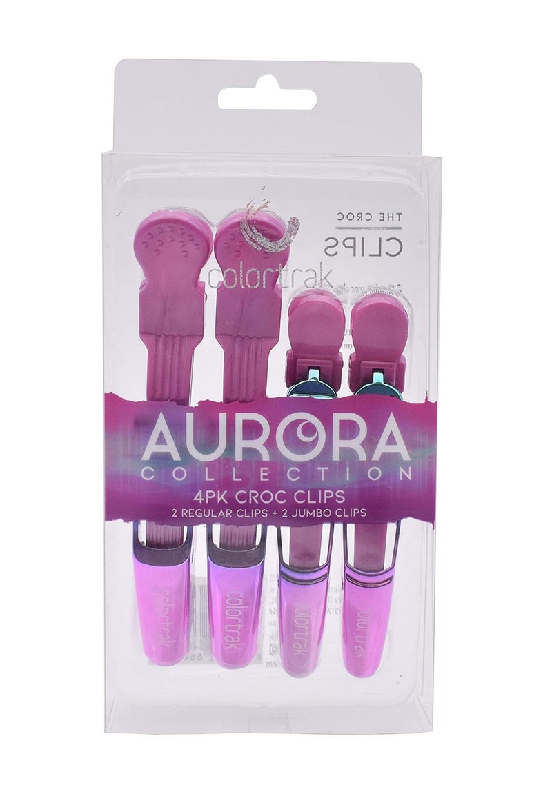 Colortrak The Aurora Collection Croc Clips 2 Jumbo Size 2 Standard Size Ergonomic Comfort Grips DoubleHinge Design Matches Other The Aurora Collection Products Gradient Metallic Finish