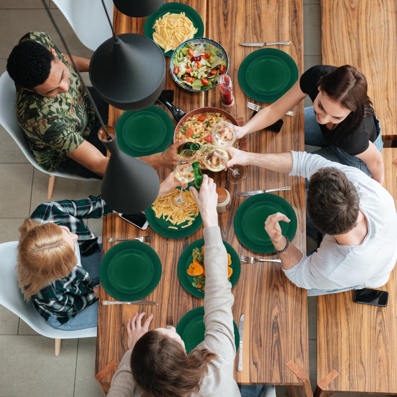 Aixuler 40Pcs Disposable Paper Plates Green,Including 20pcs 9" and 20pcs 7" Plates,Strong and Sturdy Disposable Plates for Party, Dinner, Holiday, Picnic,Birthday Party, Dinner Table, Wedding - Image 4