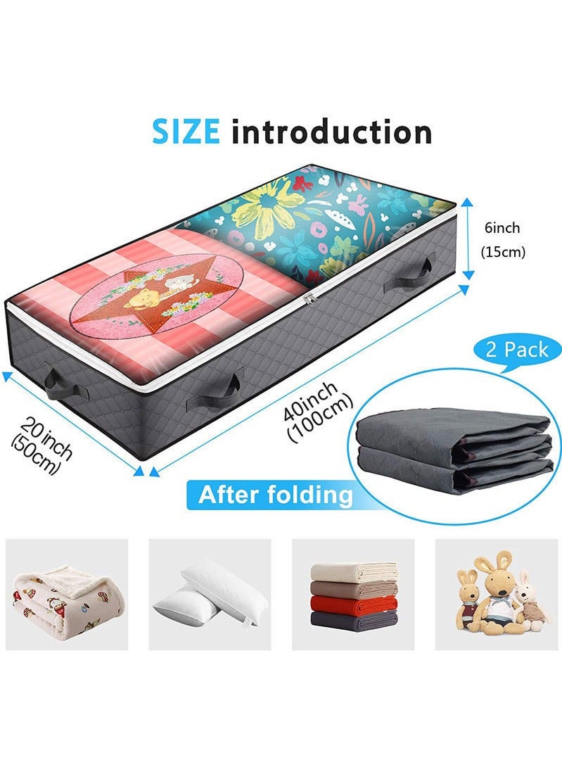 Haidue 3Pcs Clothes Storage Bag Organizer,90L Large Capacity Organizer,Under Bed Storage Bags,Blanket Storage Containers Organizers,Reinforced Handle,Foldable,Storage Bins,For Home Storage100*50*15cm  - Image 4