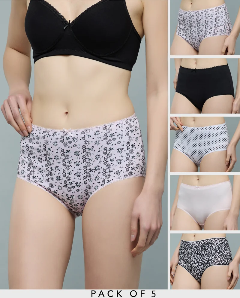 أر أند بي 5 Pack Printed Full Briefs
