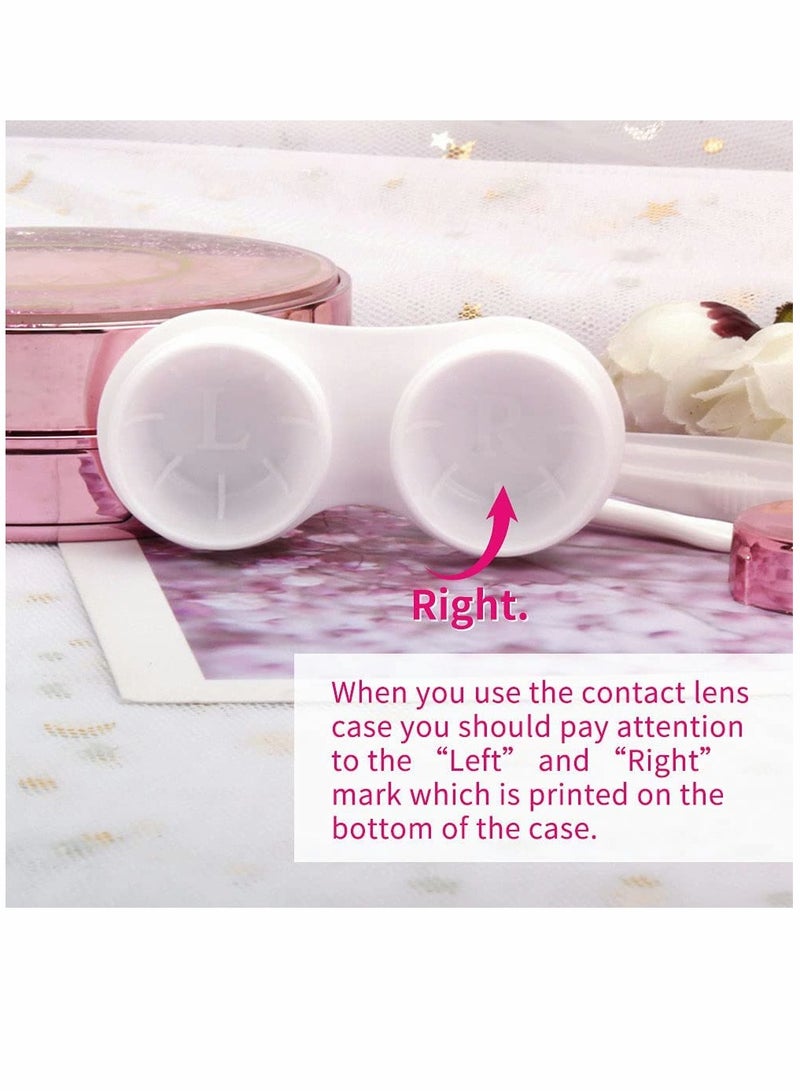 KASTWAVE Pupil Box, Contact Lens Case, Bling Stars Colored Contact Lens Case Holder, Cute Contact Lens Travel Case With Mirror, Tweezers And Remover Tool, Contact Container Storage Kit,b for Girls (Pink)  - Image 2