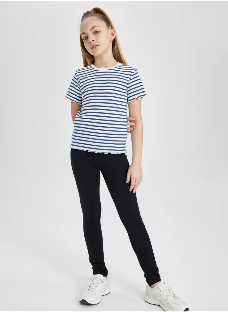 DeFacto Slim Fit Striped Short Sleeve T-Shirt
