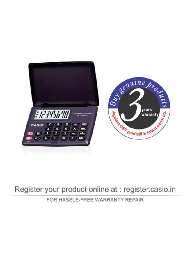 CASIO 8-Digits Practical Calculator LC-160LV-BK-W-DH Black - Image 5
