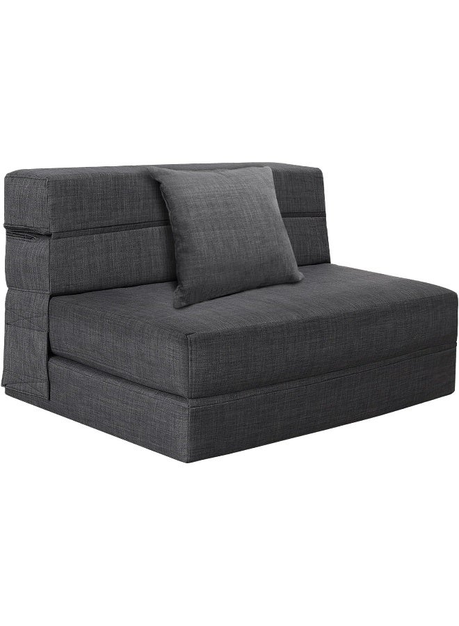 Poppins Home Nigoone Fold Sofa Bed Couch Twin Size with Pillow Memory Foam Convertible Sleeper Chair Bed Futon Lazy for Living Room/Home Office/Guest Beds/Apartment/Upstairs Loft, Dark Gray  - Image 1