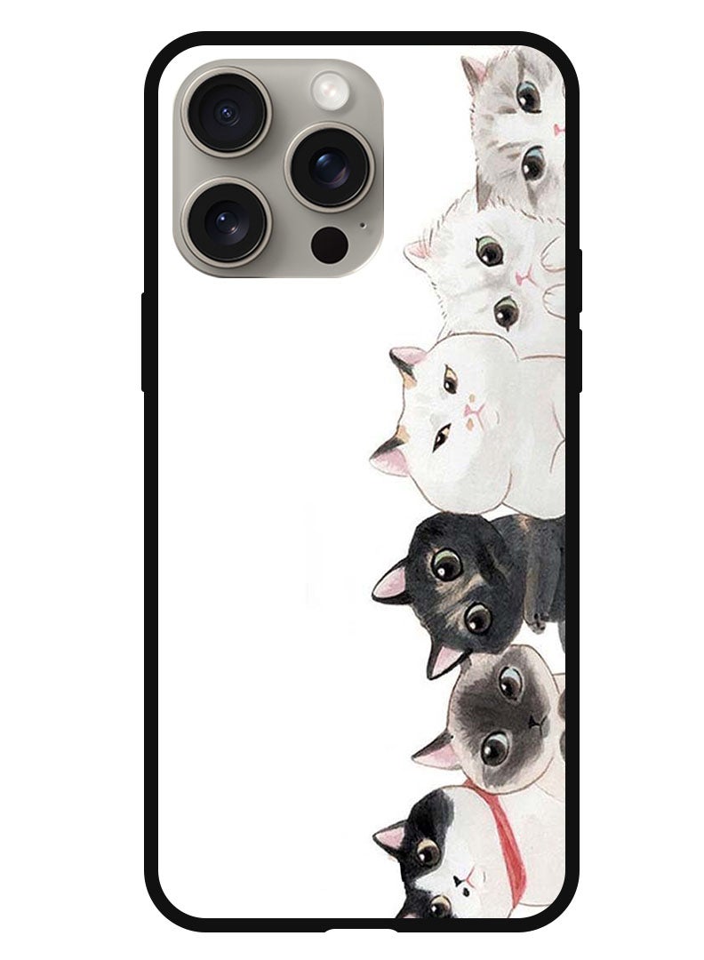 Theodor Protective Case Anti Scratch Shock Proof Bumper Cover For iPhone 15 Pro Max Cute Cats - Image 1