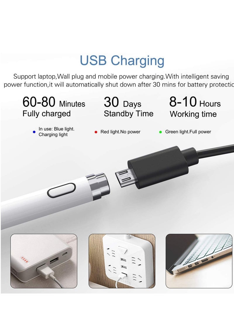 Gravity Active Stylus Pen with Palm Rejection for Precise Writing/Drawing Compatible with Apple iPad White - Image 3