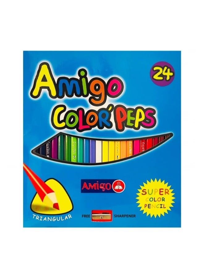 Amigo 24-Piece Color Pencil Box – Professional Grade Coloring Pencils Art Set for Kids and Adults, Smooth Shading Pencils for Drawing, Sketching, Creative School Projects, and Home Craft Activities - Image 1