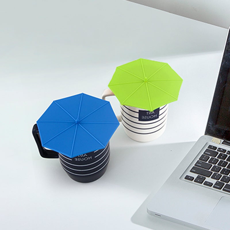 Silicone Cup Lid Anti-Dust Thermal Seal Umbrella light brown * Umbrella Cup Lid