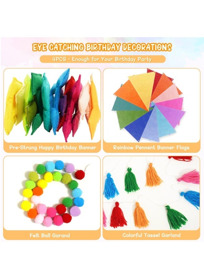 OSHIMA Reusable Birthday Banner, Happy Birthday Felt Banner, Happy Birthday Banner Felt, Colorful Birthday Decorations, Happy Birthday Pennant, for Women Men Kids - Image 4