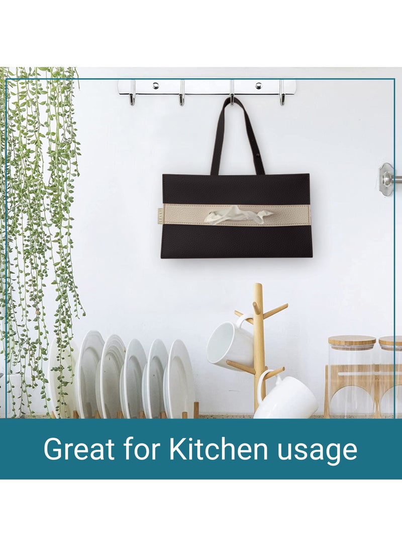LeArt Leather Car Tissue Holder Leather – Hanging Tissue Box Holder for Car | Tissue Box for Car | Car Accessories Interior | Car Tissue Box | Hanging Tissue Box Holder (Black)  - Image 5